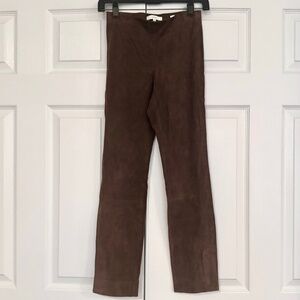 Vince Stretch Suede Split Hem Pants